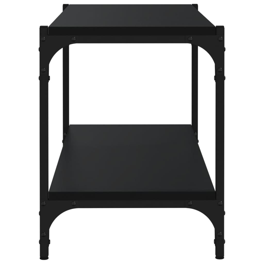 TV-taso musta 80x33x41 cm tekninen puu ja teräs - Sisustajankoti.fi