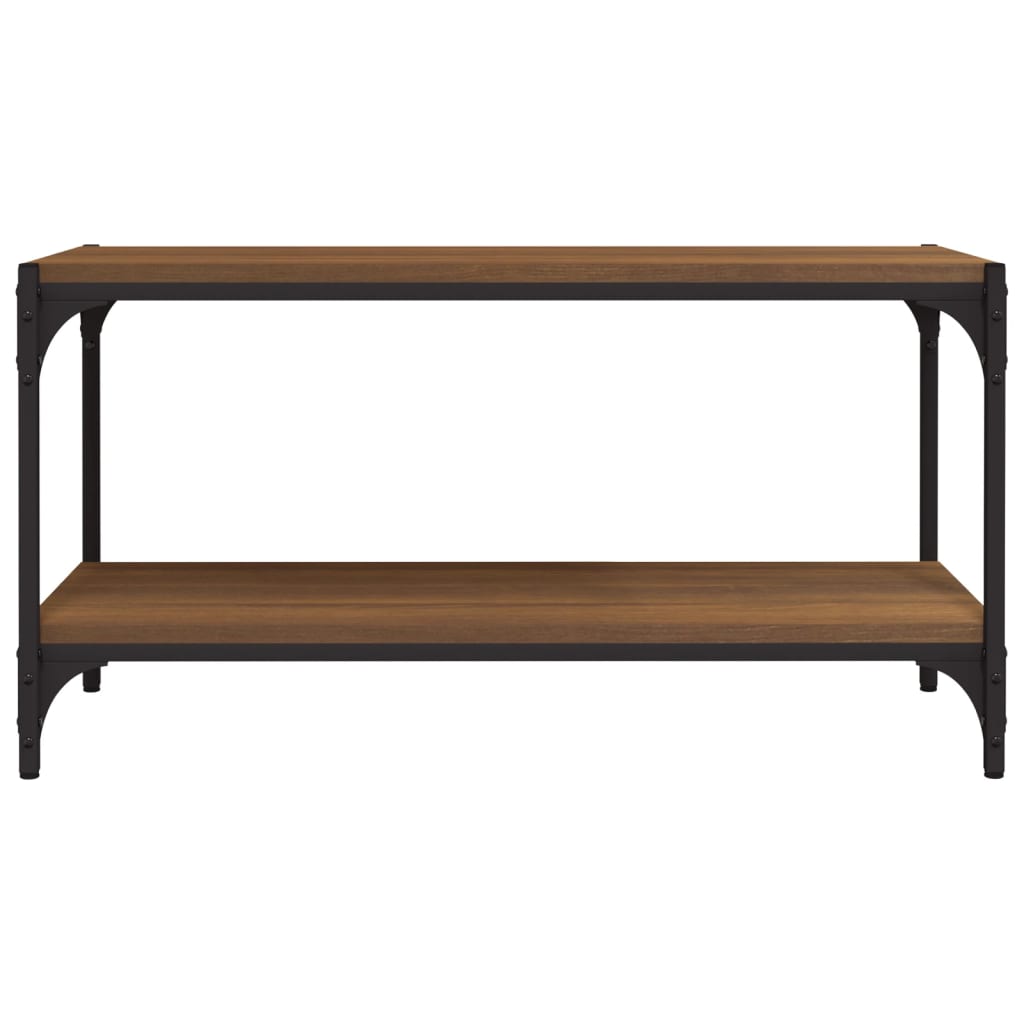 TV-taso ruskea tammi 80x33x41 cm tekninen puu ja teräs - Sisustajankoti.fi