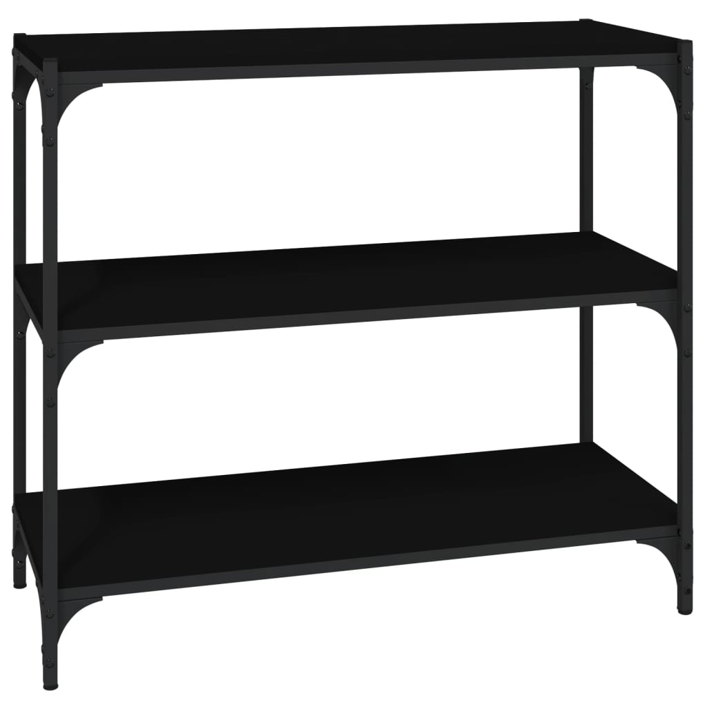 Kirjahylly musta 80x33x70,5 cm tekninen puu ja teräs - Sisustajankoti.fi