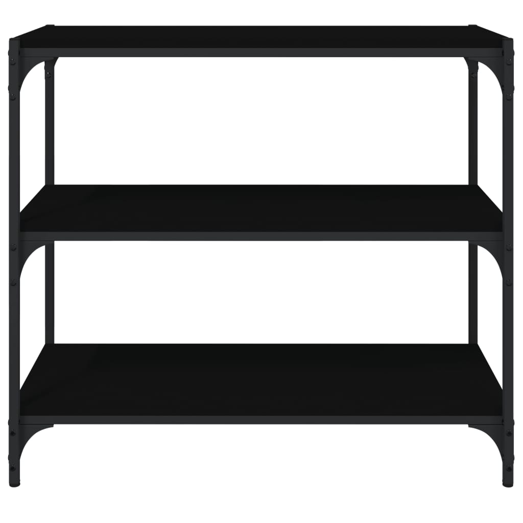 Kirjahylly musta 80x33x70,5 cm tekninen puu ja teräs - Sisustajankoti.fi
