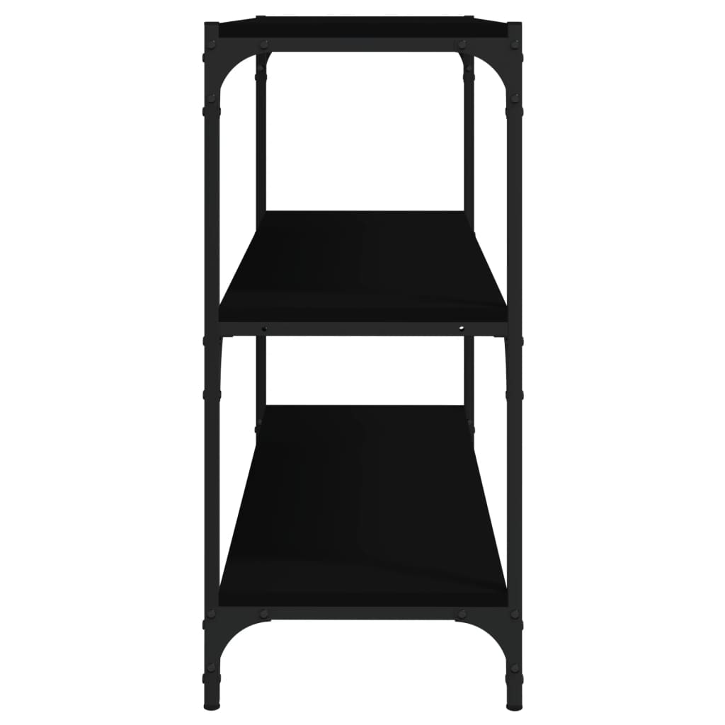 Kirjahylly musta 80x33x70,5 cm tekninen puu ja teräs - Sisustajankoti.fi