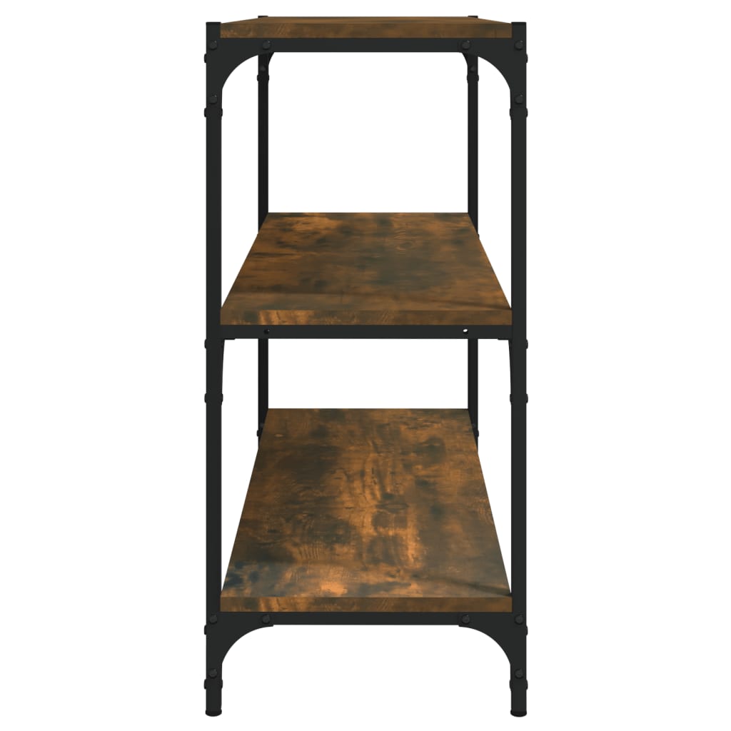 Kirjahylly savutammi 80x33x70,5 cm tekninen puu ja teräs - Sisustajankoti.fi