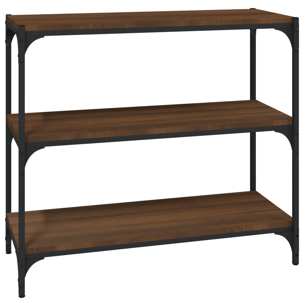 Kirjahylly ruskea tammi 80x33x70,5 cm tekninen puu ja teräs - Sisustajankoti.fi