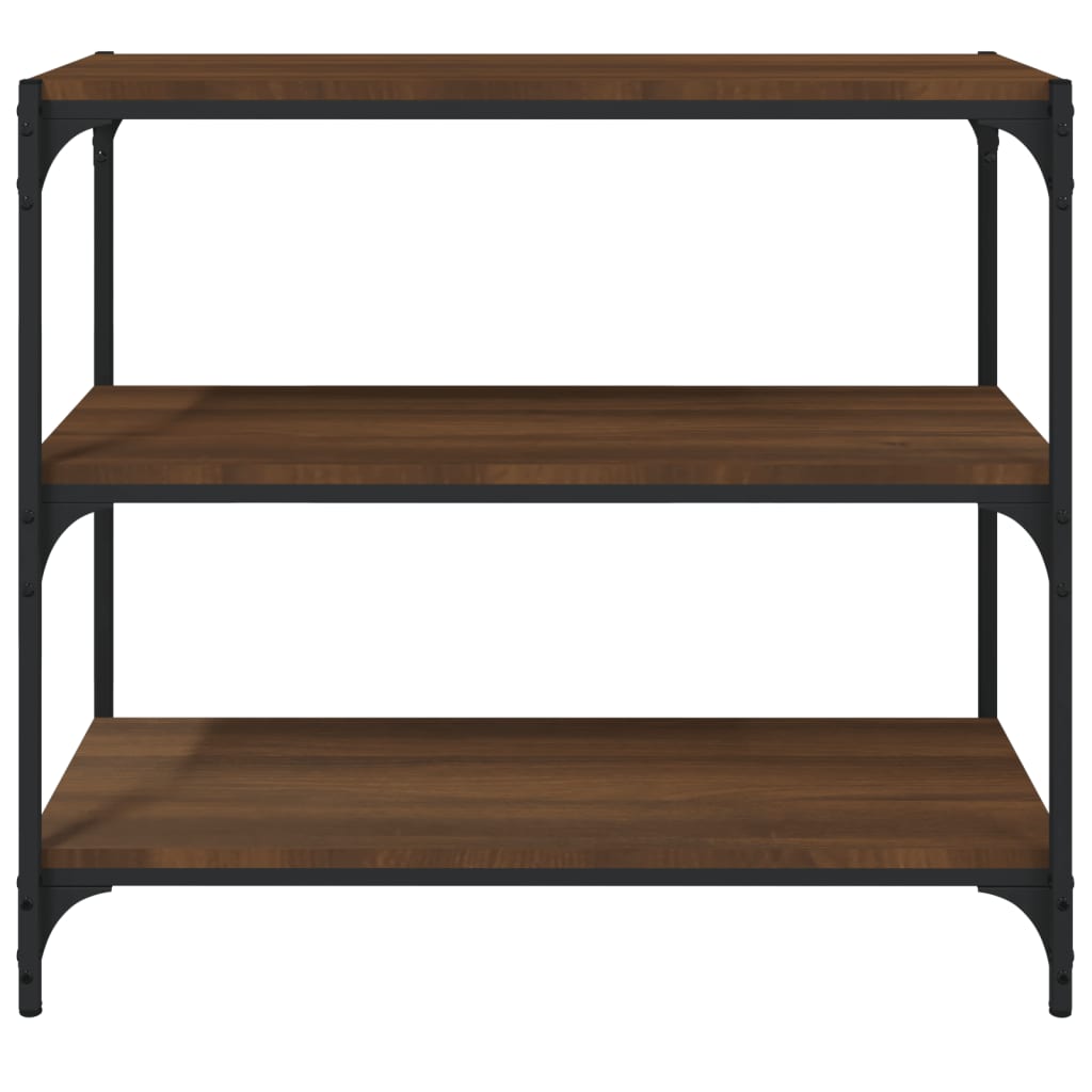 Kirjahylly ruskea tammi 80x33x70,5 cm tekninen puu ja teräs - Sisustajankoti.fi