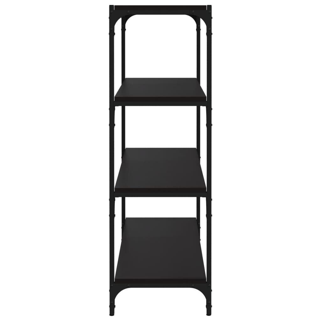 Kirjahylly musta 80x33x100 cm tekninen puu ja teräs - Sisustajankoti.fi