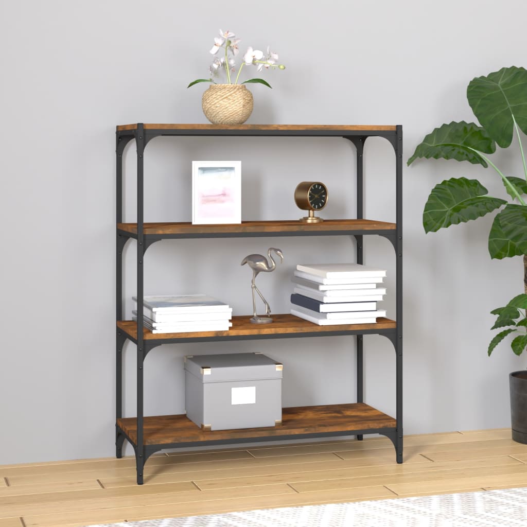 Kirjahylly savutammi 80x33x100 cm tekninen puu - Sisustajankoti.fi