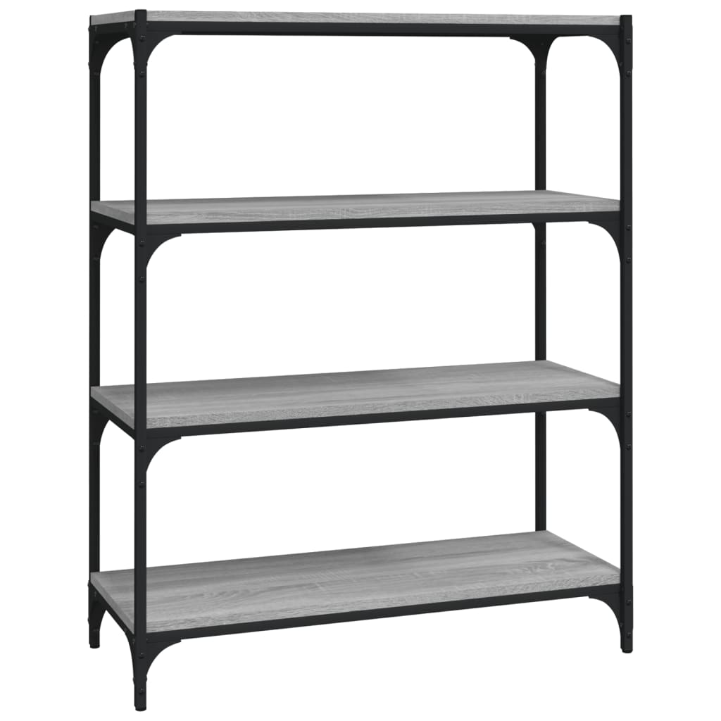 Kirjahylly harmaa Sonoma 80x33x100 cm tekninen puu ja teräs - Sisustajankoti.fi