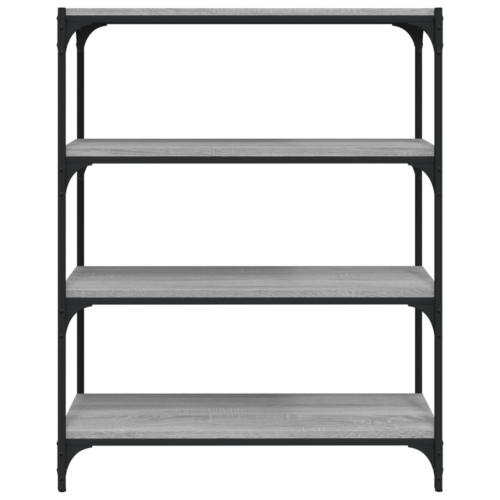 Kirjahylly harmaa Sonoma 80x33x100 cm tekninen puu ja teräs - Sisustajankoti.fi
