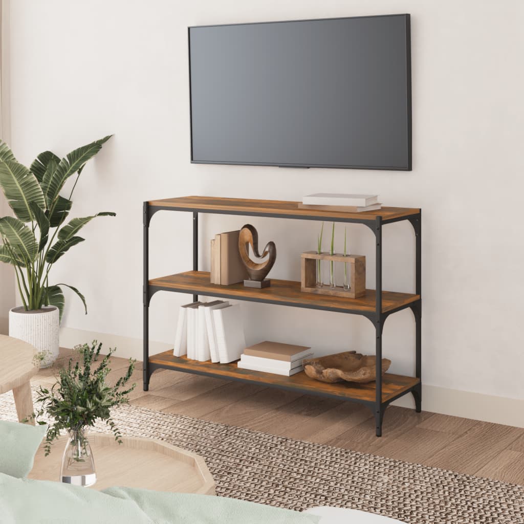 Kirjahylly savutammi 100x33x70,5 cm tekninen puu ja teräs - Sisustajankoti.fi