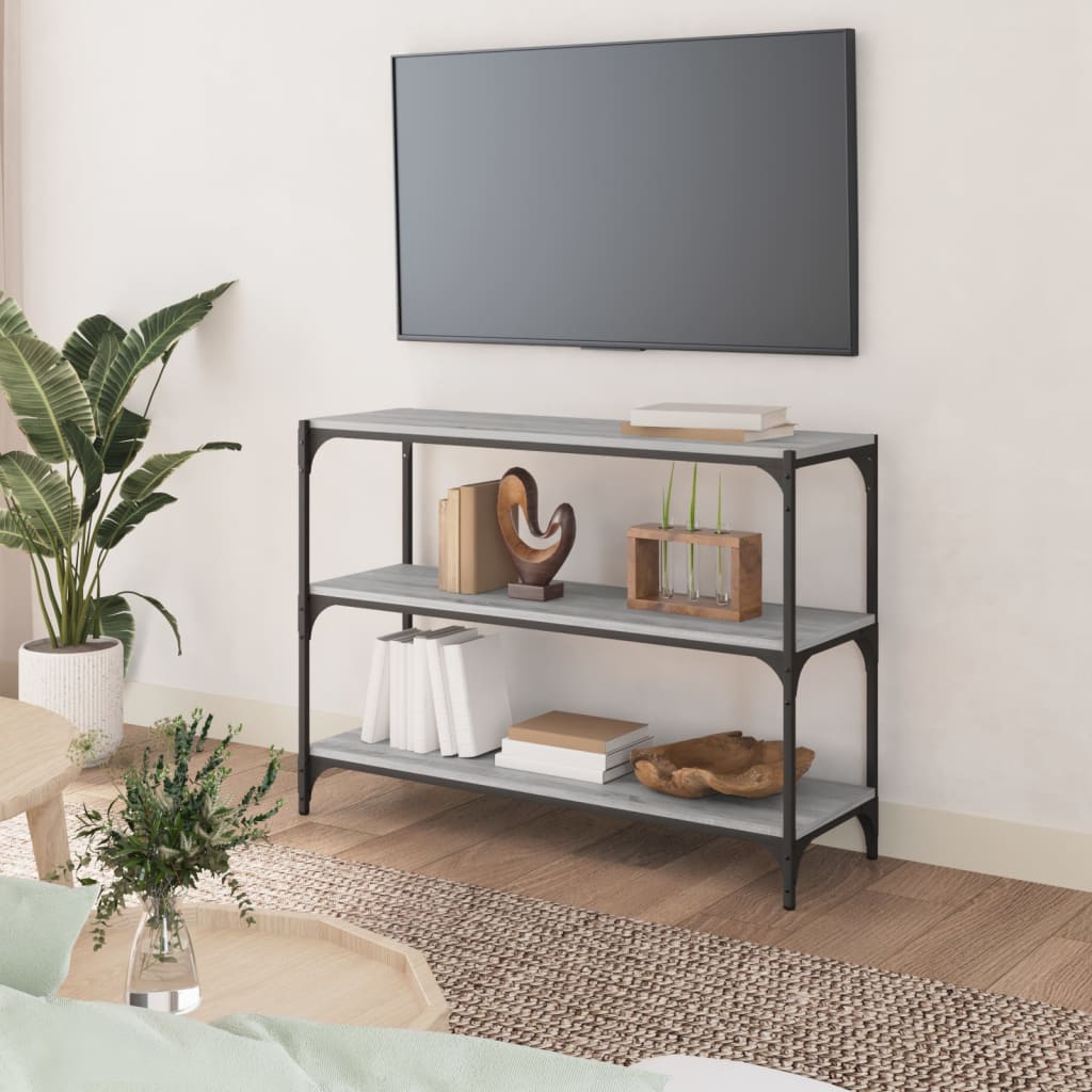 Kirjahylly harmaa Sonoma 100x33x70,5 cm tekninen puu ja teräs - Sisustajankoti.fi