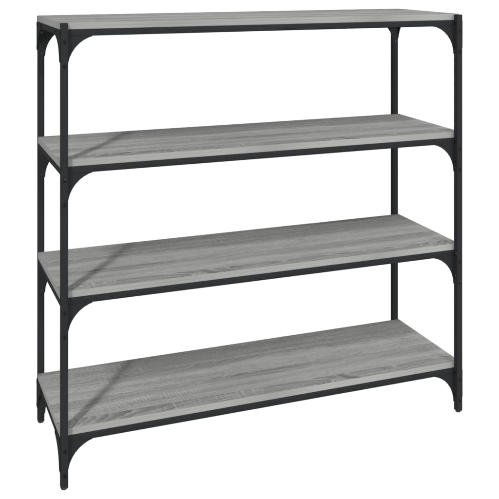 Kirjahylly harmaa Sonoma 100x33x100 cm tekninen puu ja teräs - Sisustajankoti.fi