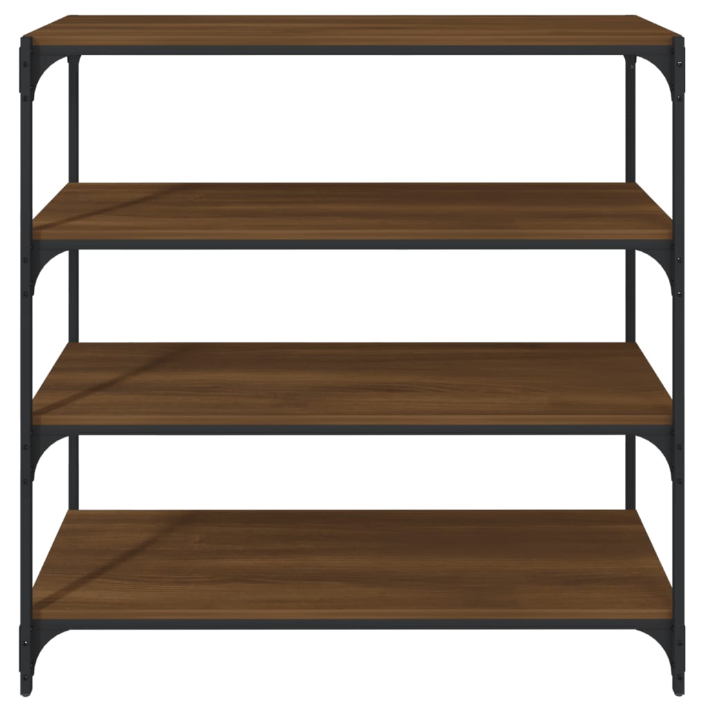 Kirjahylly ruskea tammi 100x33x100 cm tekninen puu ja teräs - Sisustajankoti.fi