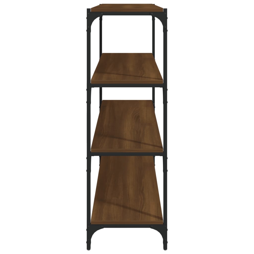 Kirjahylly ruskea tammi 100x33x100 cm tekninen puu ja teräs - Sisustajankoti.fi