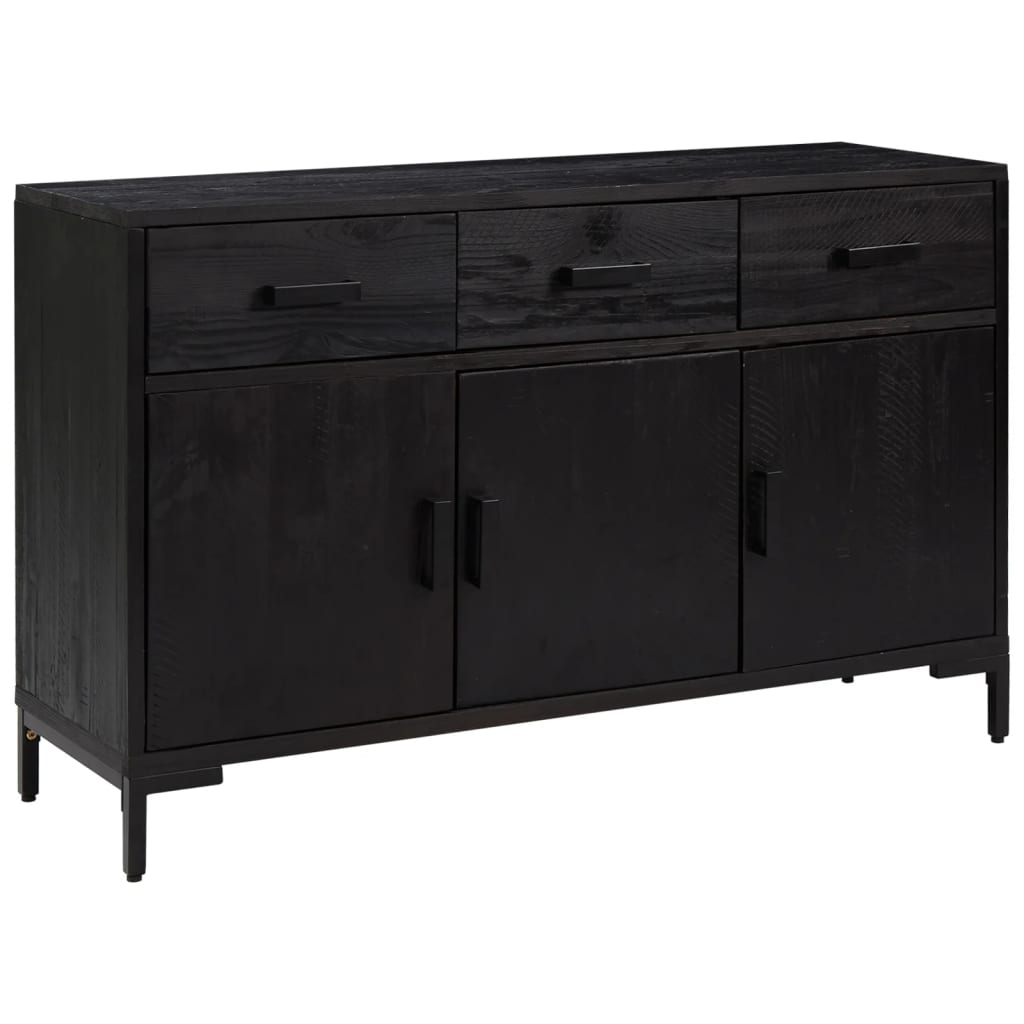 Senkki musta 110x35x70 cm täysi mänty - Sisustajankoti.fi