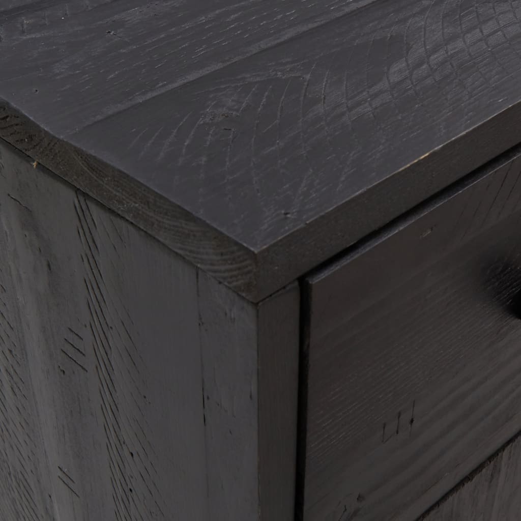 Senkki musta 110x35x70 cm täysi mänty - Sisustajankoti.fi