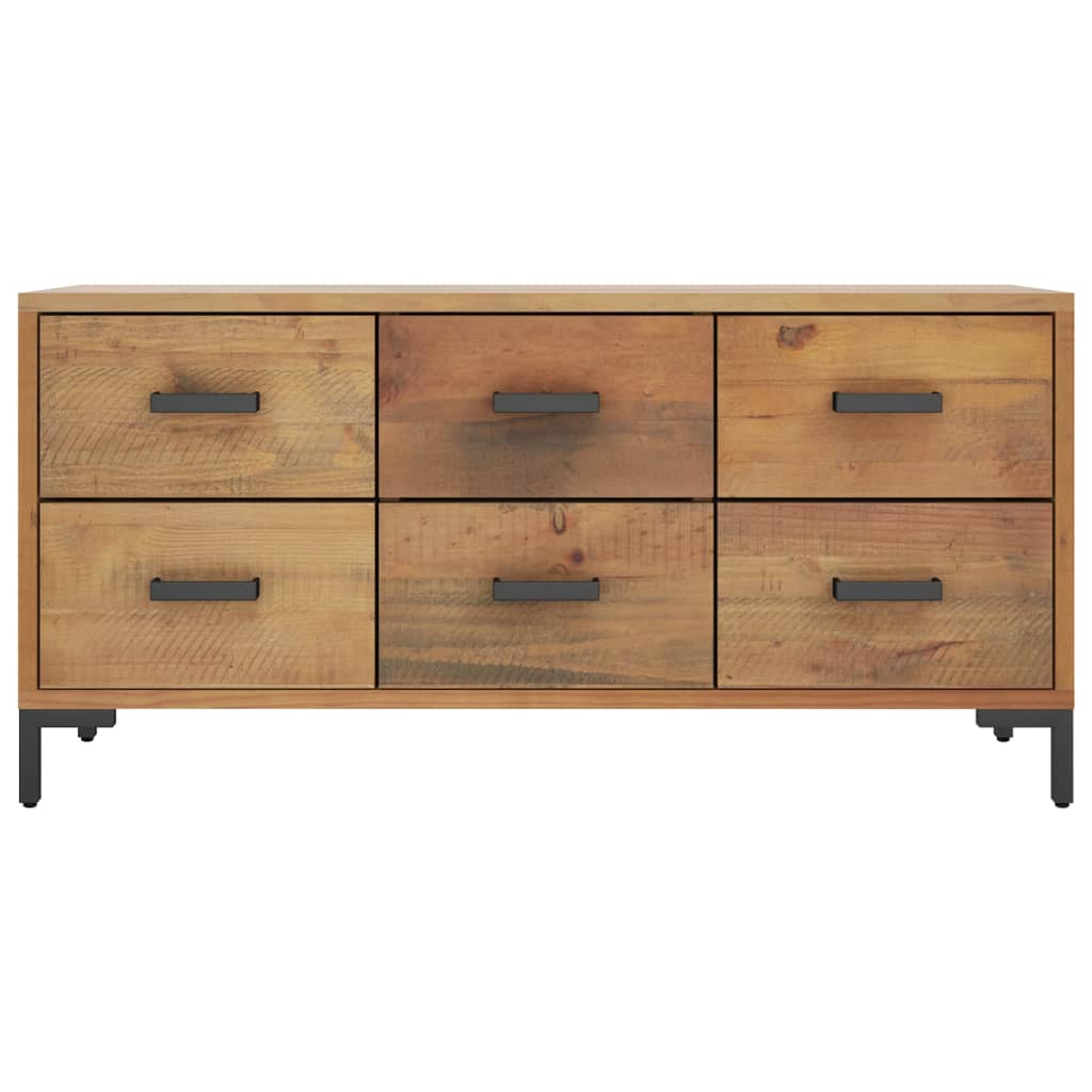 Säilytyspenkki ruskea 110x30x45 cm täysi mänty - Sisustajankoti.fi