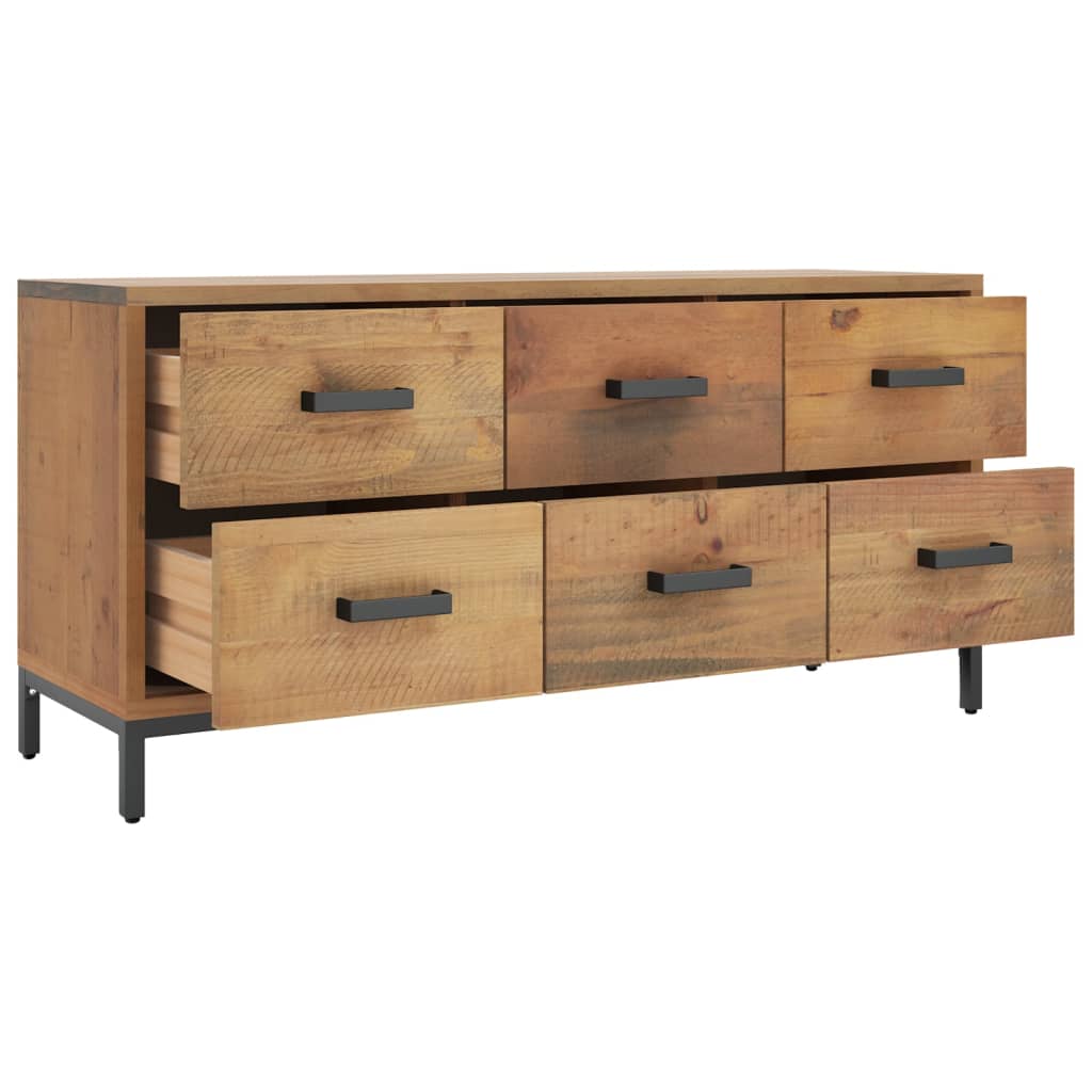 Säilytyspenkki ruskea 110x30x45 cm täysi mänty - Sisustajankoti.fi