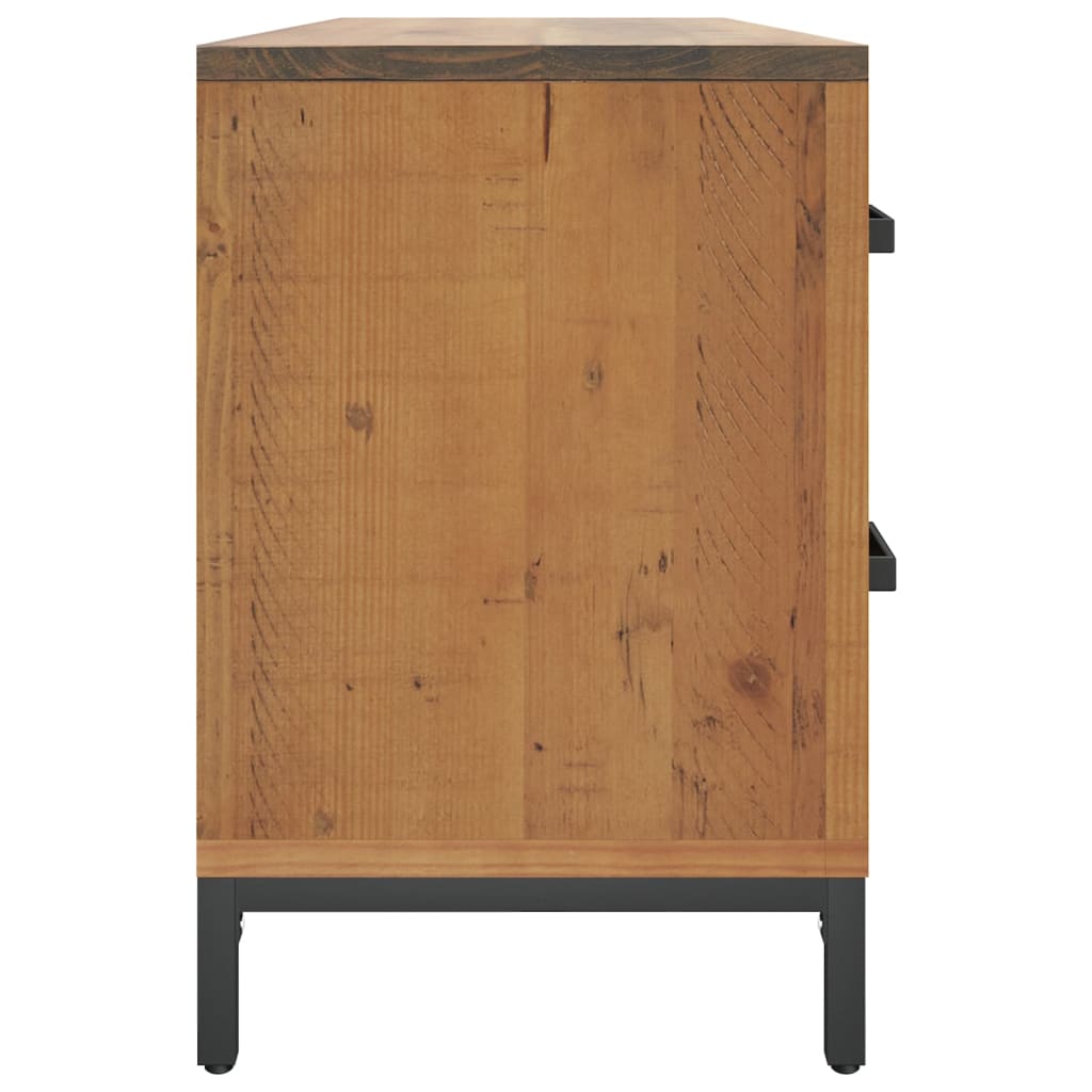 Säilytyspenkki ruskea 110x30x45 cm täysi mänty - Sisustajankoti.fi