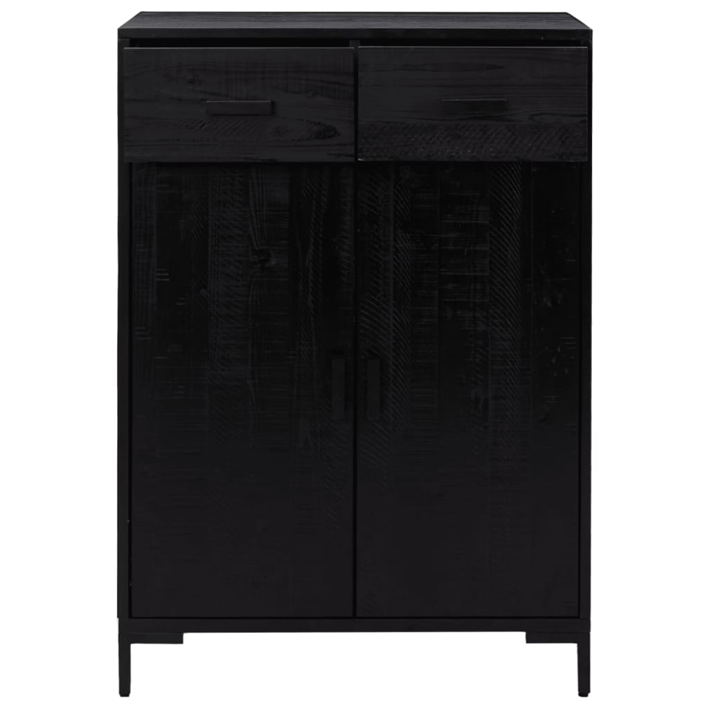 Kenkäkaappi musta 75x40x110 cm kierrätetty täysi mänty - Sisustajankoti.fi