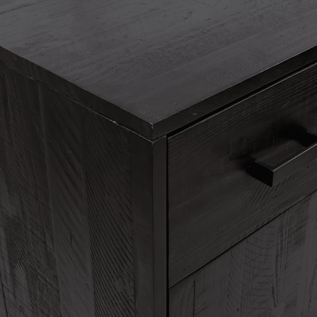 Kenkäkaappi musta 75x40x110 cm kierrätetty täysi mänty - Sisustajankoti.fi