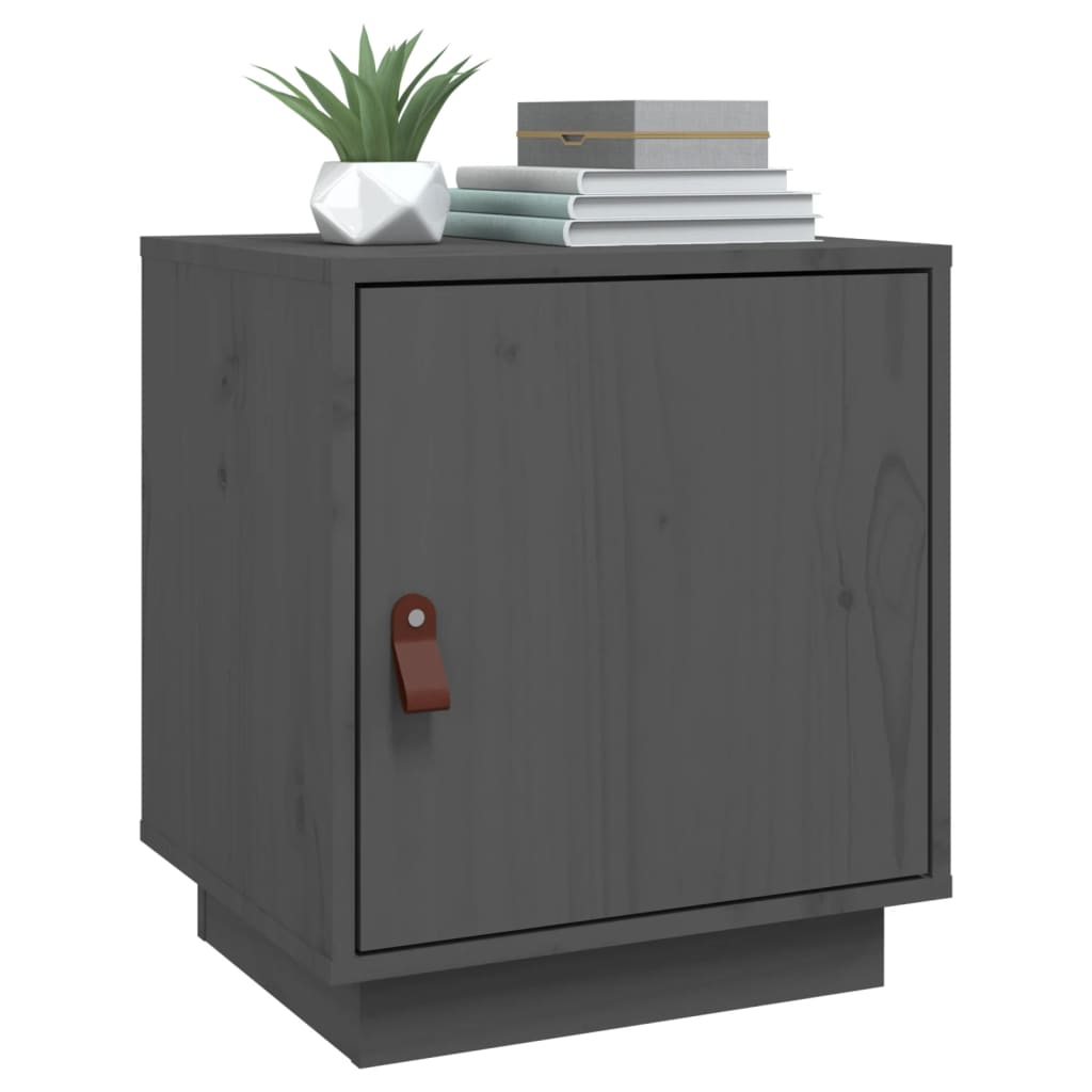 Yöpöydät 2 kpl harmaa 40x34x45 cm täysi mänty - Sisustajankoti.fi