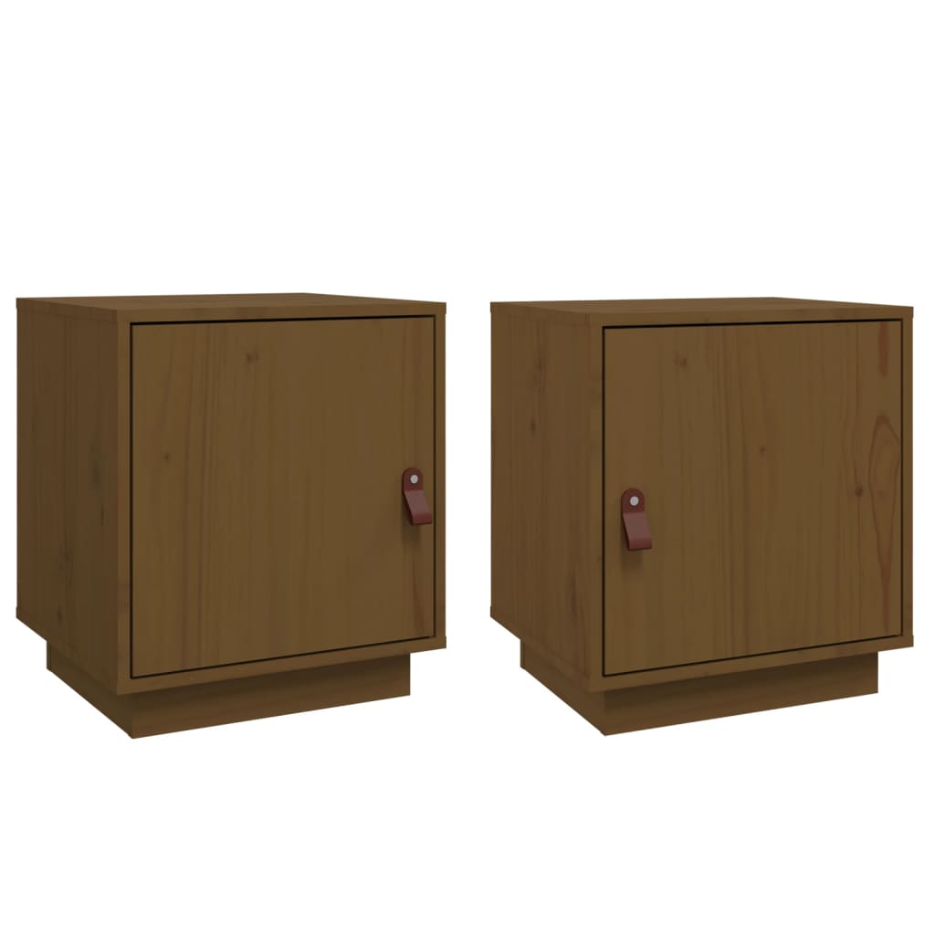 Yöpöydät 2 kpl hunajanruskea 40x34x45 cm täysi mänty - Sisustajankoti.fi
