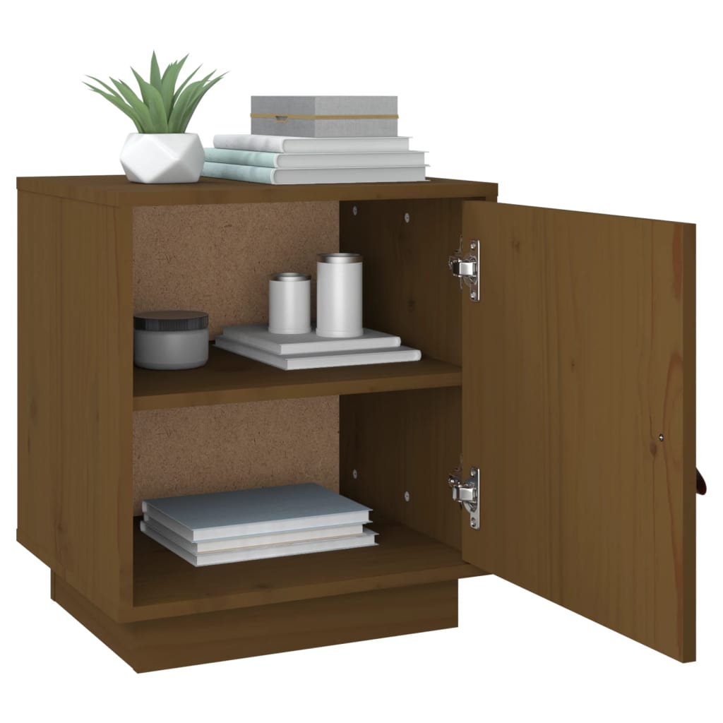 Yöpöydät 2 kpl hunajanruskea 40x34x45 cm täysi mänty - Sisustajankoti.fi