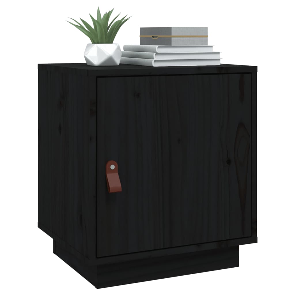 Yöpöydät 2 kpl musta 40x34x45 cm täysi mänty - Sisustajankoti.fi