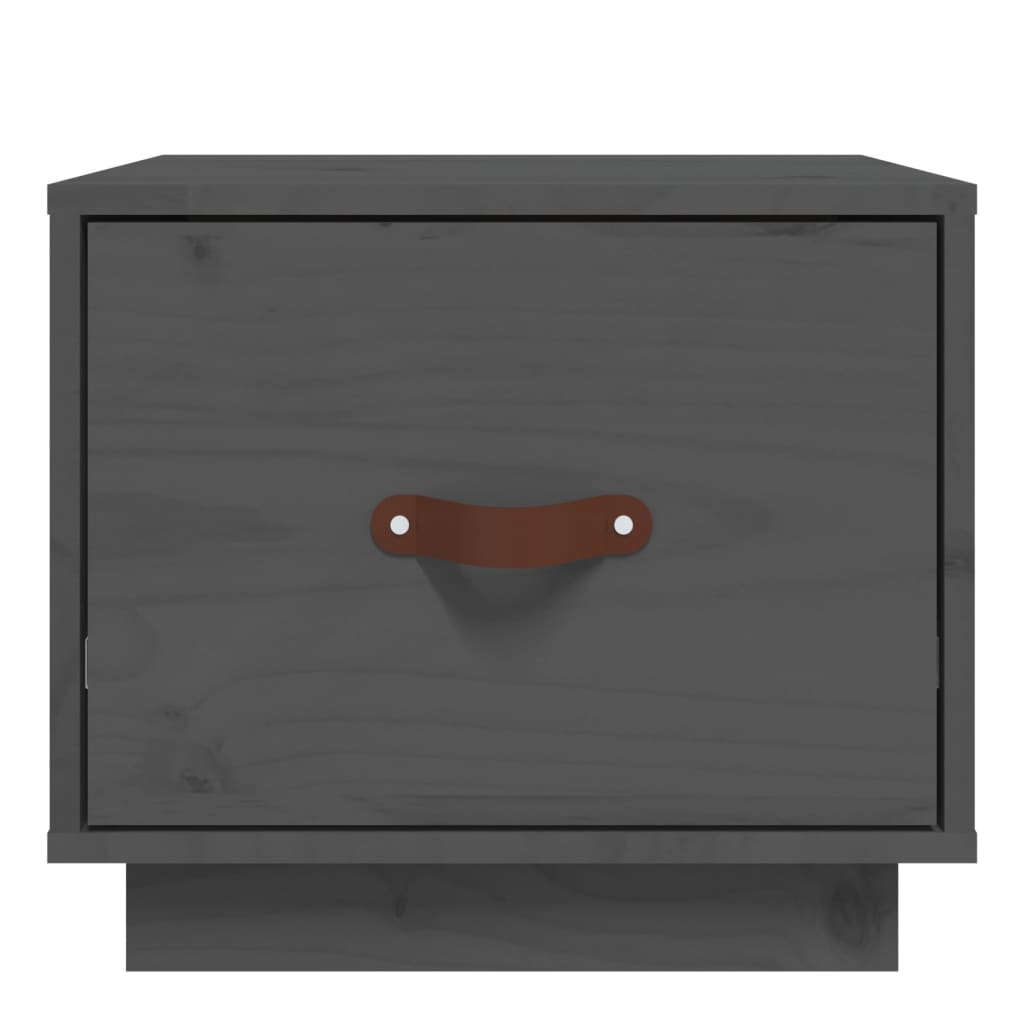 Yöpöydät 2 kpl harmaa 40x34x35 cm täysi mänty - Sisustajankoti.fi