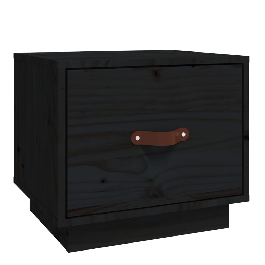 Yöpöytä musta 40x34x35 cm täysi mänty - Sisustajankoti.fi