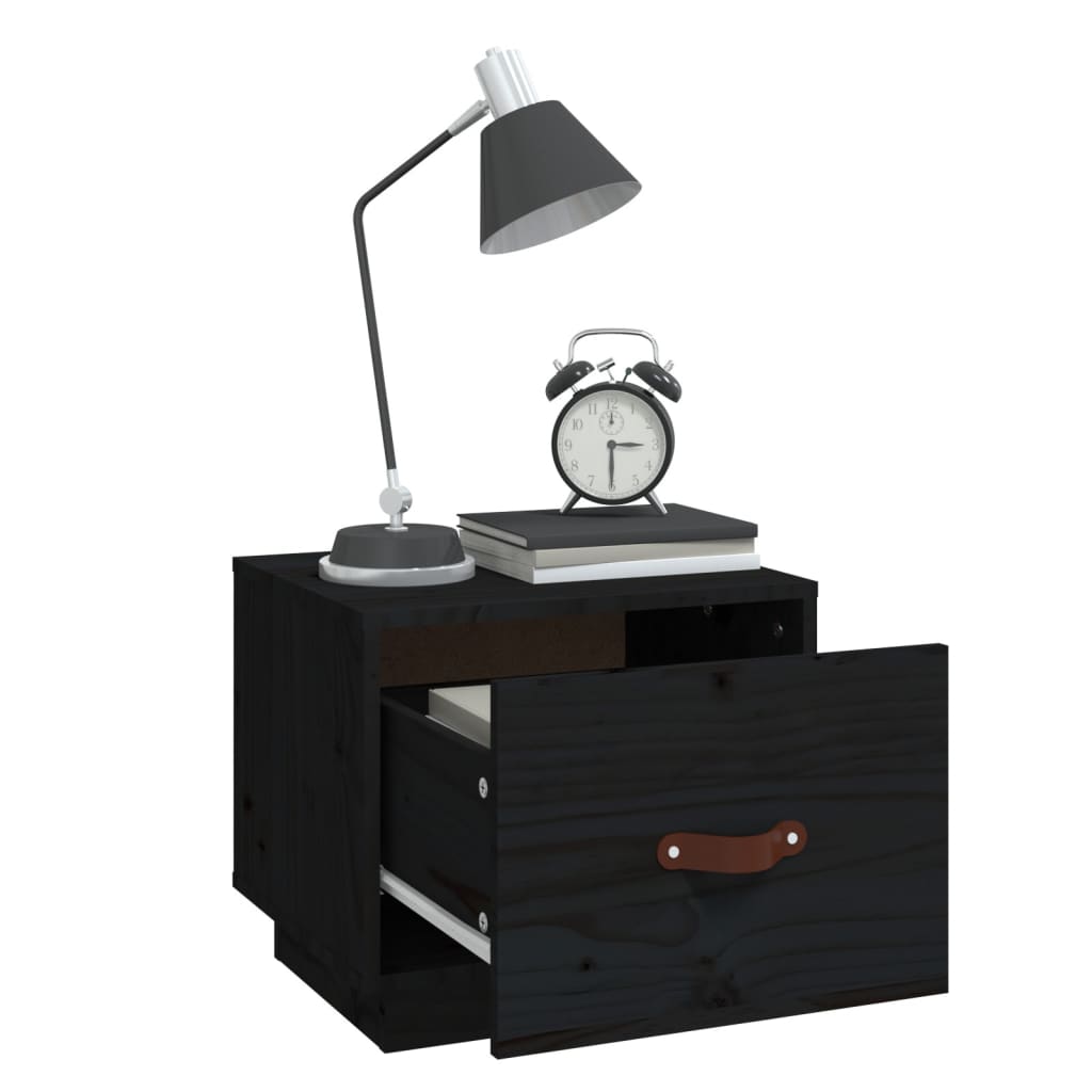 Yöpöydät 2 kpl musta 40x34x35 cm täysi mänty - Sisustajankoti.fi