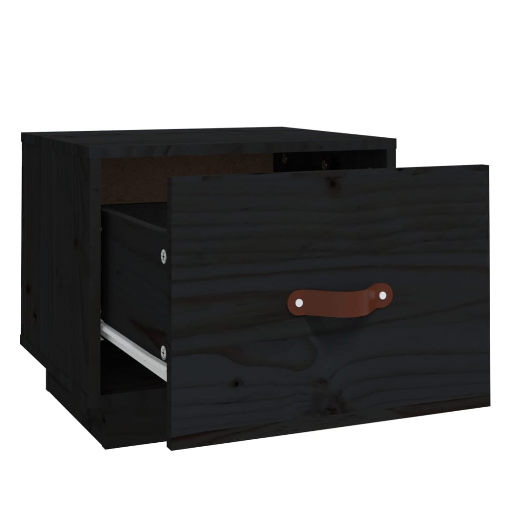 Yöpöydät 2 kpl musta 40x34x35 cm täysi mänty - Sisustajankoti.fi