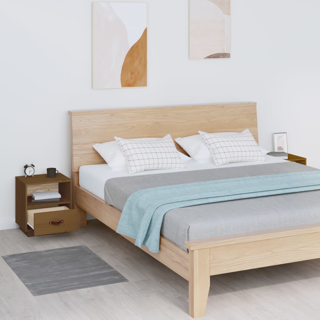 Yöpöydät 2 kpl hunajanruskea 40x34x45 cm täysi mänty - Sisustajankoti.fi