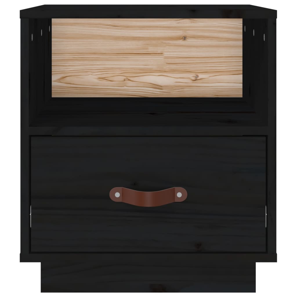 Yöpöydät 2 kpl musta 40x34x45 cm täysi mänty - Sisustajankoti.fi