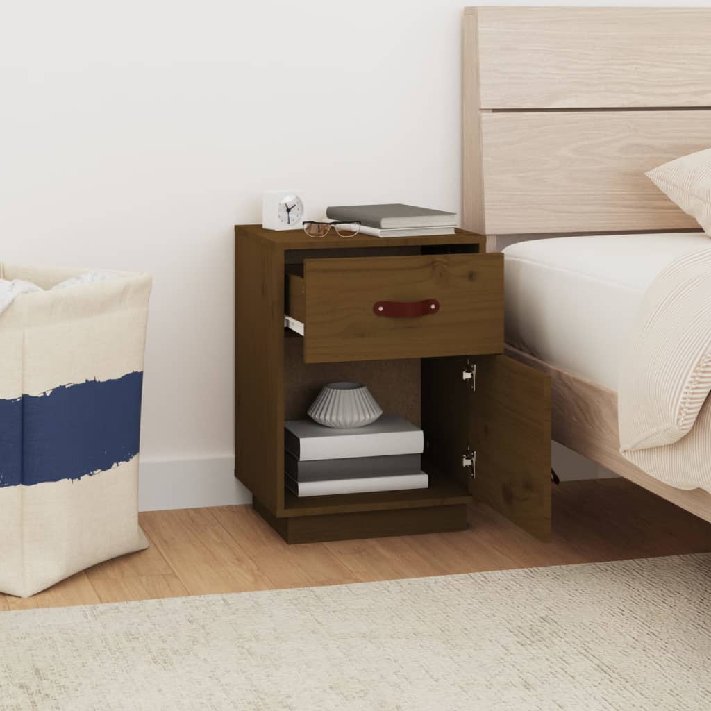 Yöpöydät 2 kpl hunajanruskea 40x34x55 cm täysi mänty - Sisustajankoti.fi