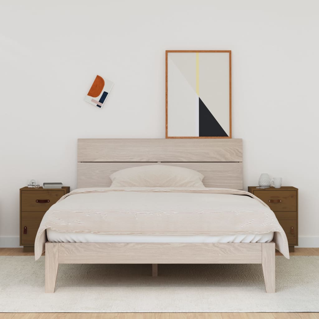 Yöpöydät 2 kpl hunajanruskea 40x34x55 cm täysi mänty - Sisustajankoti.fi