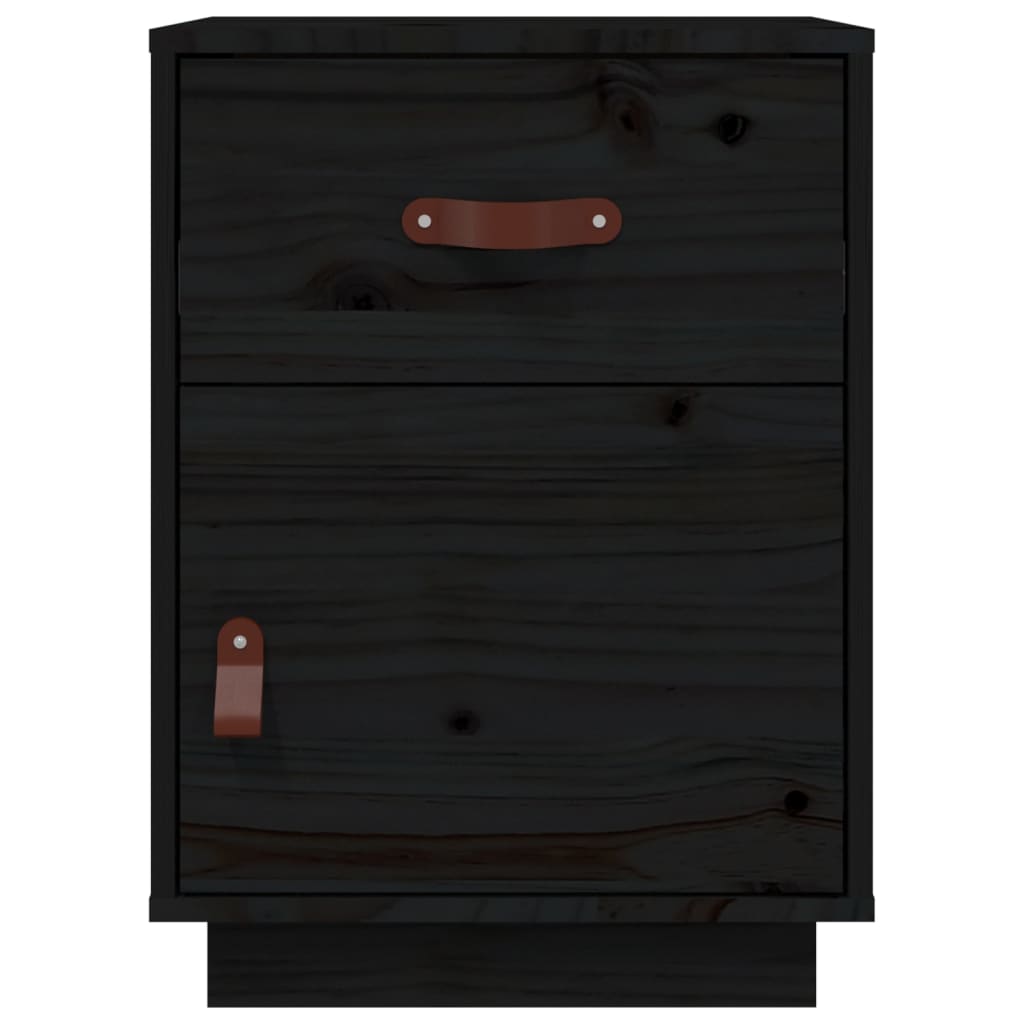 Yöpöydät 2 kpl musta 40x34x55 cm täysi mänty - Sisustajankoti.fi