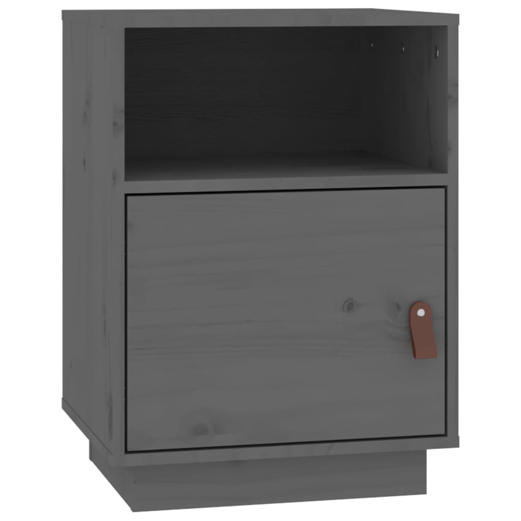 Yöpöydät 2 kpl harmaa 40x34x55 cm täysi mänty - Sisustajankoti.fi