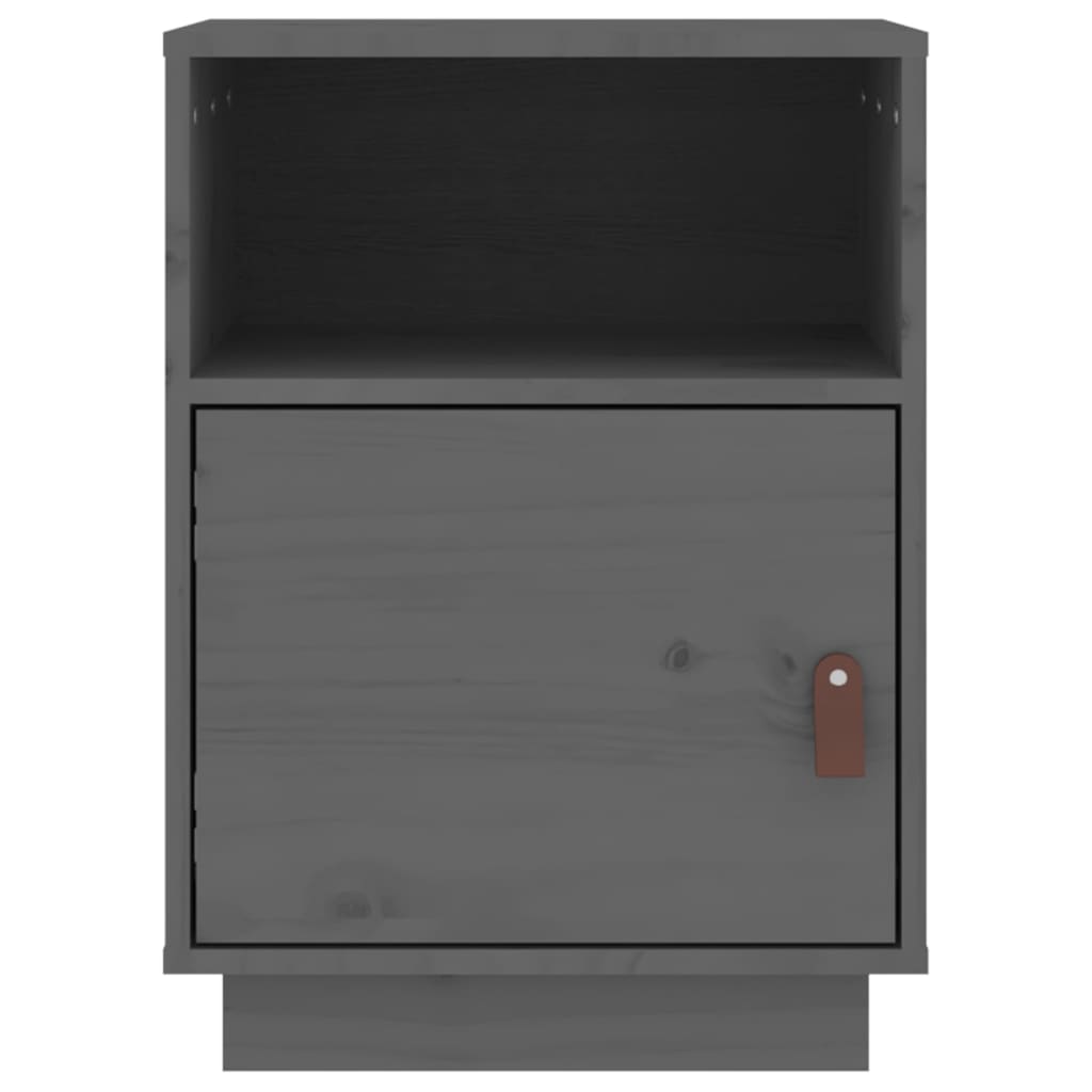 Yöpöydät 2 kpl harmaa 40x34x55 cm täysi mänty - Sisustajankoti.fi