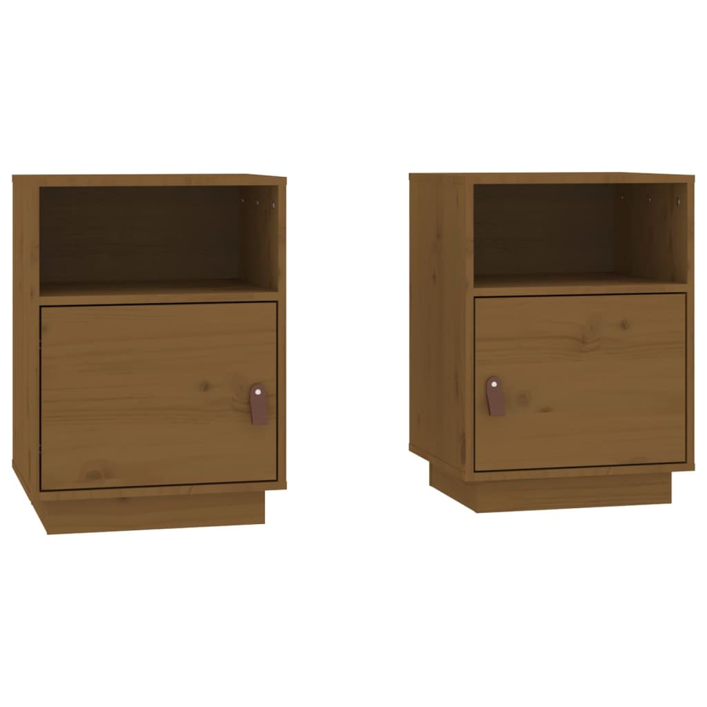 Yöpöydät 2 kpl hunajanruskea 40x34x55 cm täysi mänty - Sisustajankoti.fi