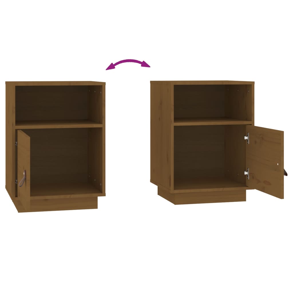 Yöpöydät 2 kpl hunajanruskea 40x34x55 cm täysi mänty - Sisustajankoti.fi