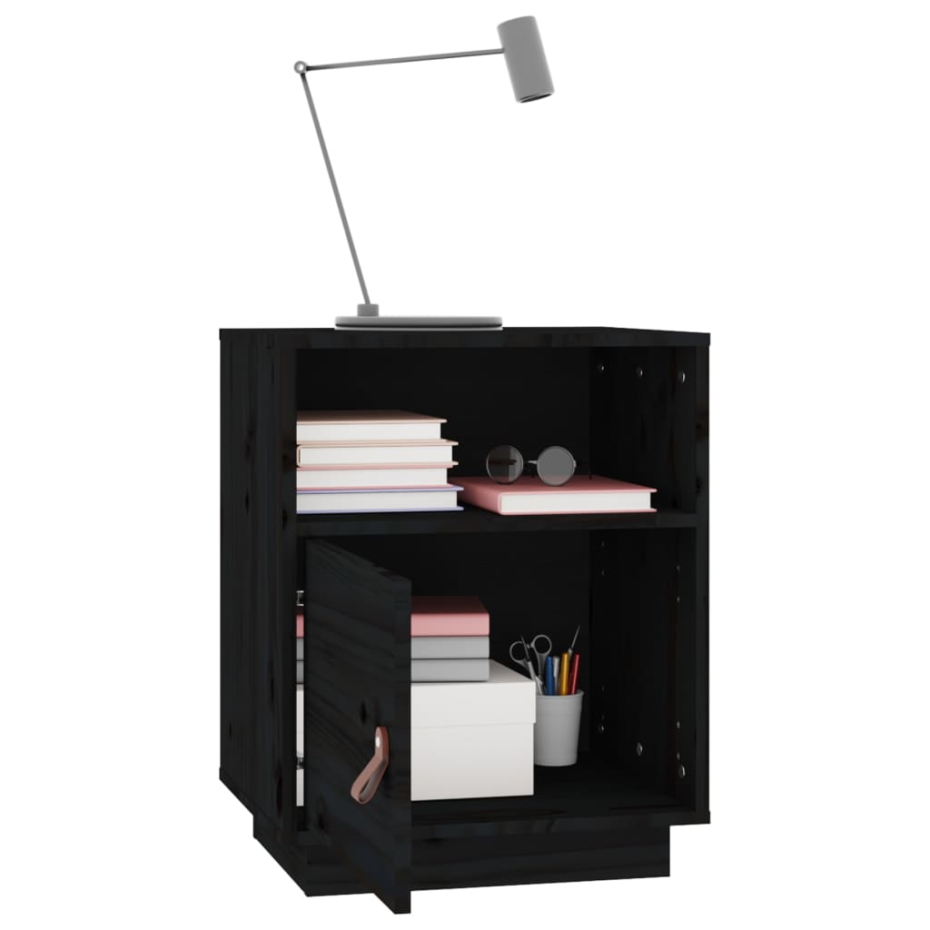 Yöpöydät 2 kpl musta 40x34x55 cm täysi mänty - Sisustajankoti.fi