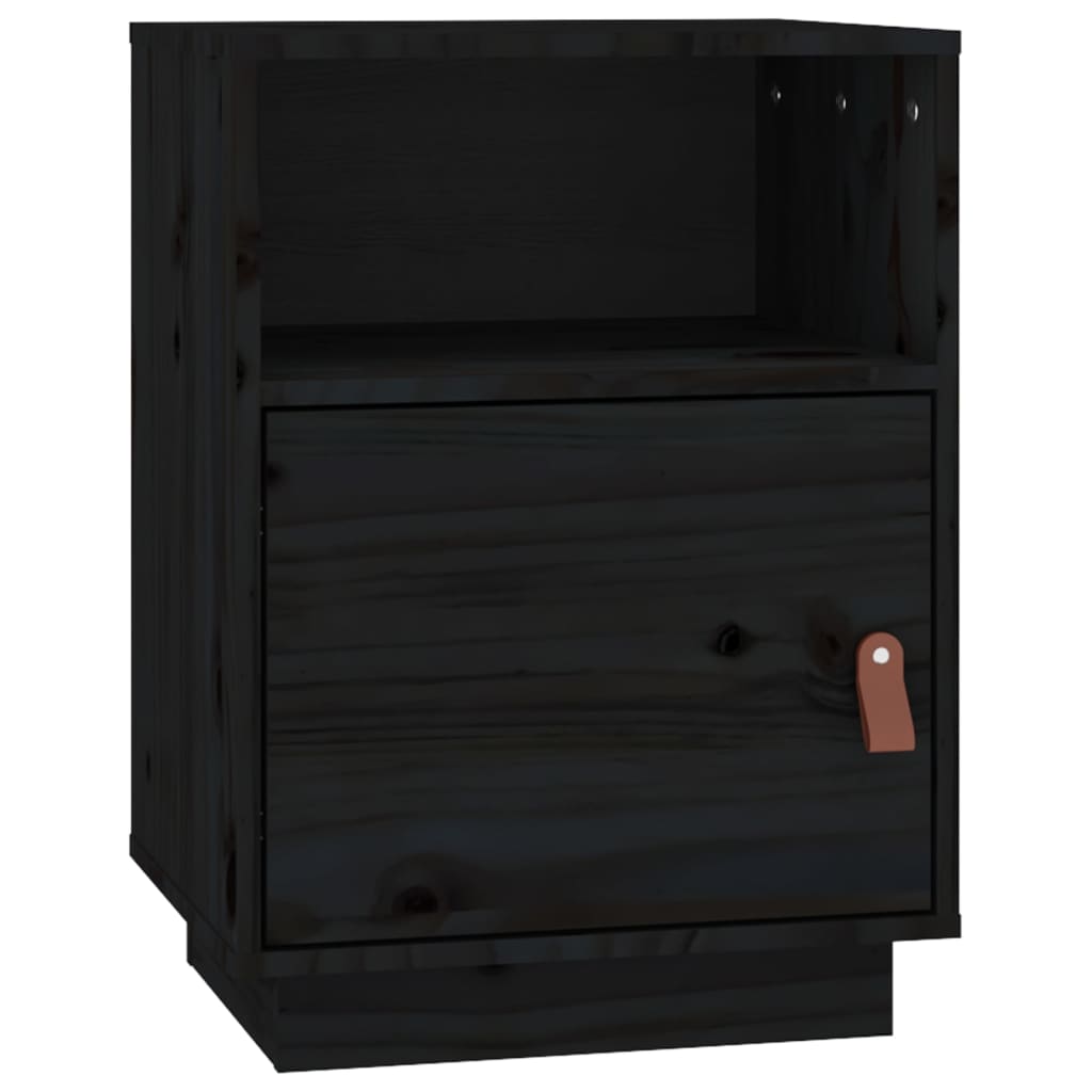 Yöpöydät 2 kpl musta 40x34x55 cm täysi mänty - Sisustajankoti.fi