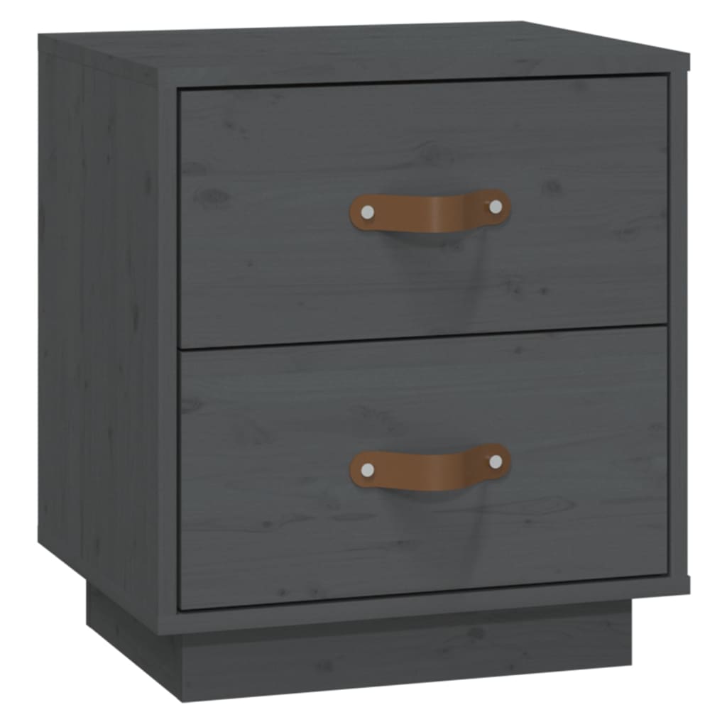 Yöpöytä harmaa 40x34x45 cm täysi mänty - Sisustajankoti.fi
