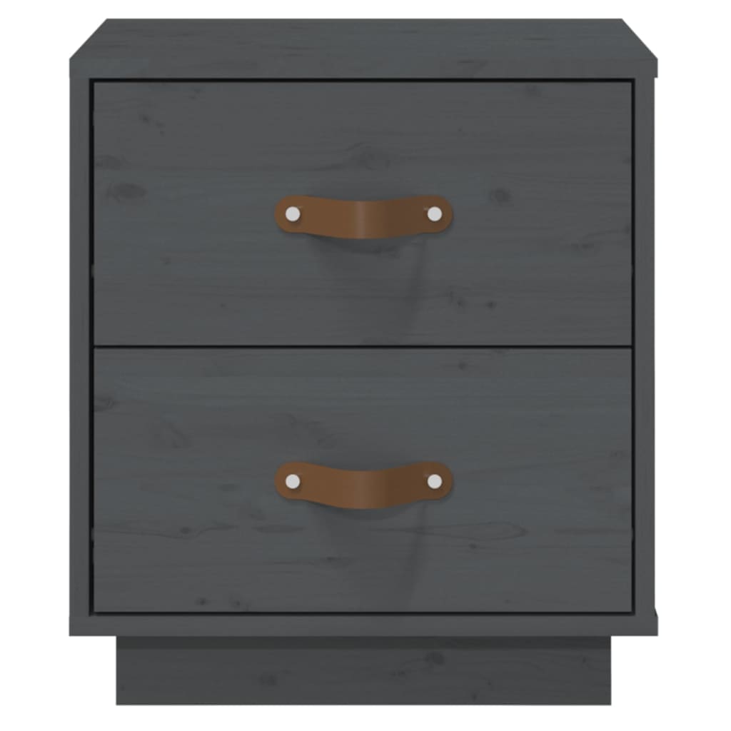 Yöpöydät 2 kpl harmaa 40x34x45 cm täysi mänty - Sisustajankoti.fi