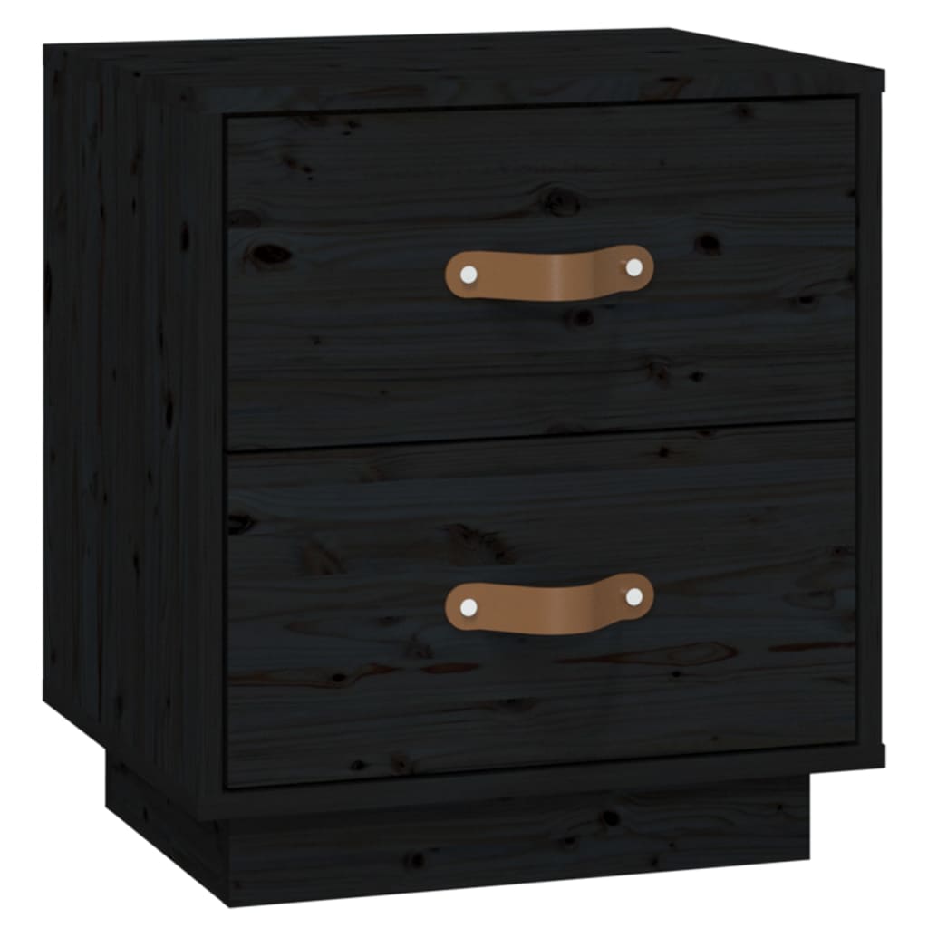 Yöpöydät 2 kpl musta 40x34x45 cm täysi mänty - Sisustajankoti.fi