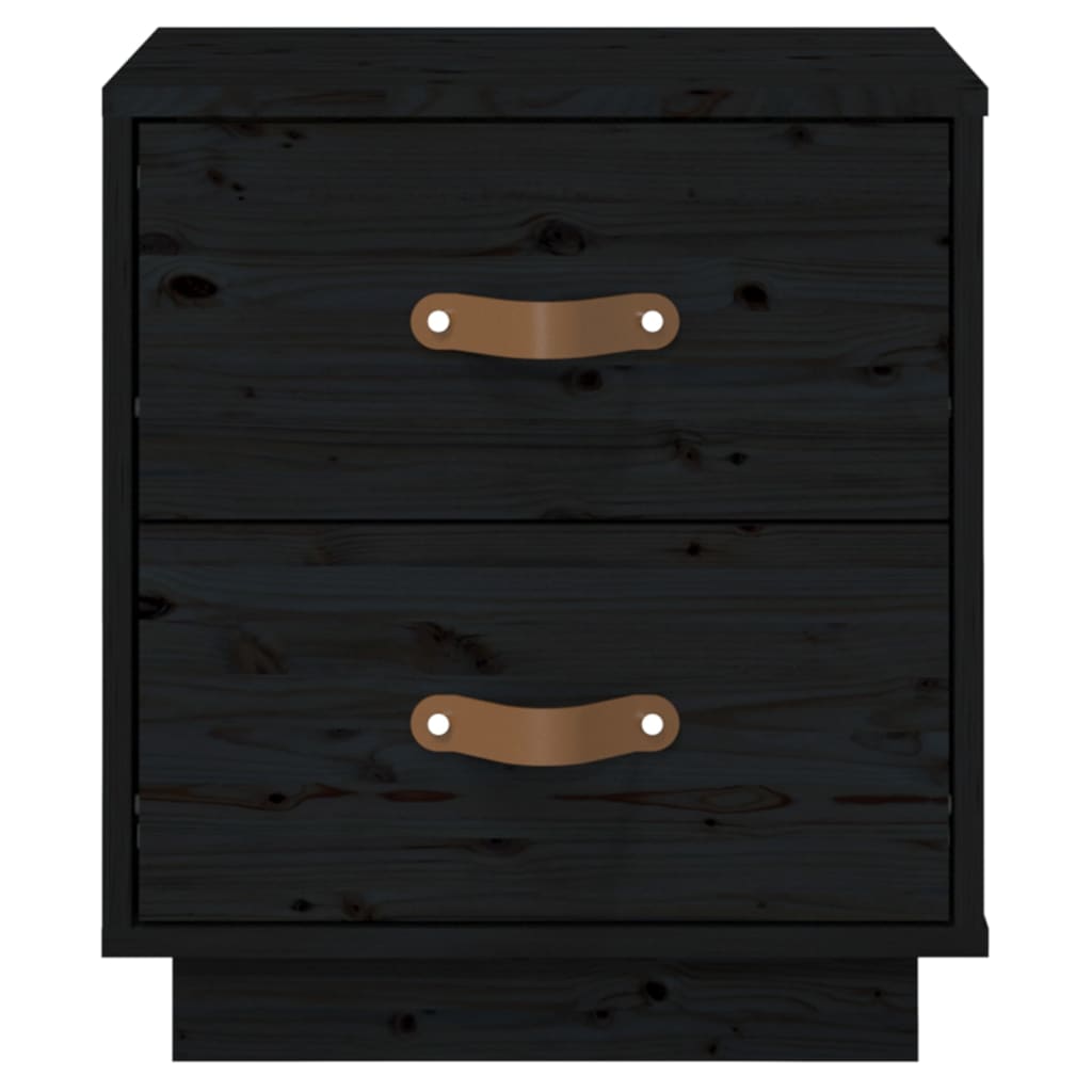 Yöpöydät 2 kpl musta 40x34x45 cm täysi mänty - Sisustajankoti.fi