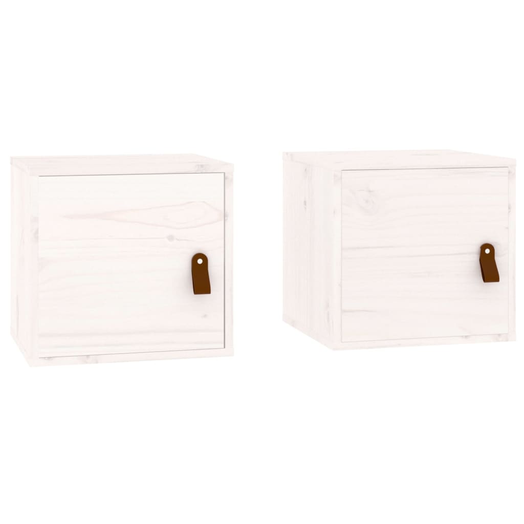 Seinäkaapit 2 kpl valkoinen 31,5x30x30 cm täysi mänty - Sisustajankoti.fi