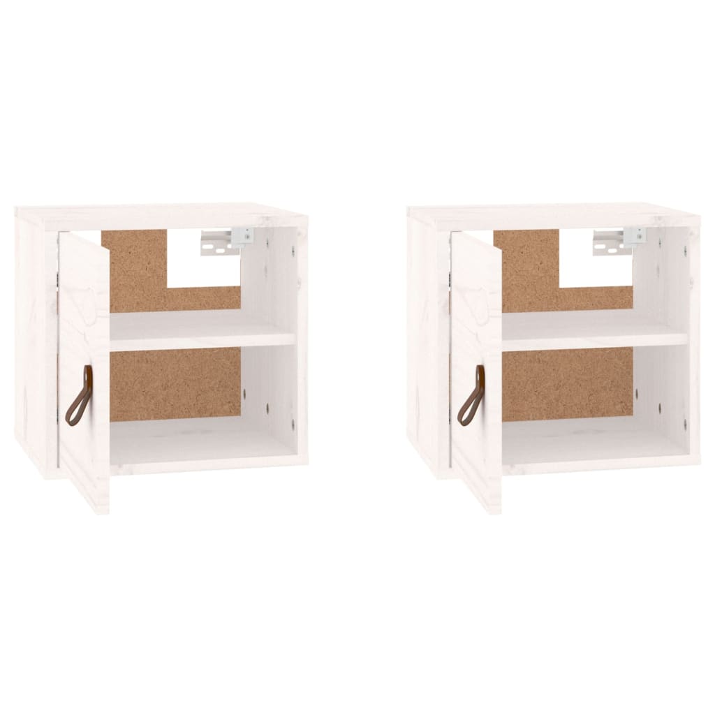 Seinäkaapit 2 kpl valkoinen 31,5x30x30 cm täysi mänty - Sisustajankoti.fi