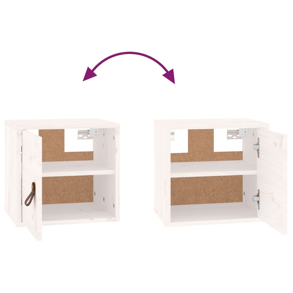 Seinäkaapit 2 kpl valkoinen 31,5x30x30 cm täysi mänty - Sisustajankoti.fi